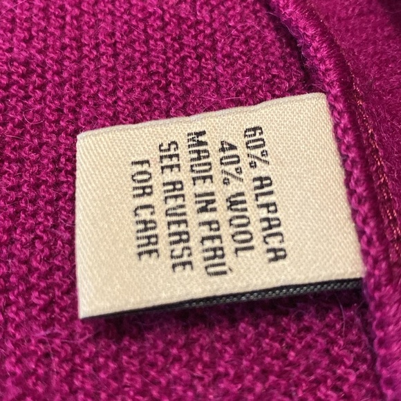 Beyond Threads Asymmetric Alpaca Merino Wool Cardigan Jacket Purple Sz M *FLAW - Picture 9 of 12